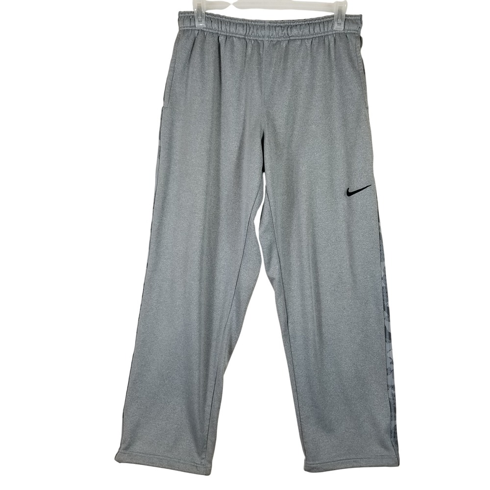 Nike Therma-FIT Mens XL Gray Camo Side Stripe Athletic Training Pants Warmup